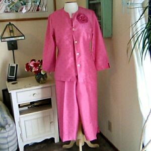 A J Clothing Co. Three Piece Cropped Pants Dressy Beaded Set